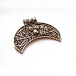 Bronze half moon necklace pendant,crescent moon necklace pendant,lunnytsia bronze charm,half moon necklace charm,ukraini