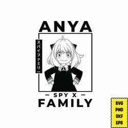 ANYA PSY x Family Svg, Anime vector files, Anime dtf transfer, Anime png for shirts, cdr, eps, png