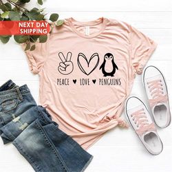 peace love penguin shirt, penguin gift, penguin fan shirt, peace love penguin, penguin lover gift, penguin shirt, pengui