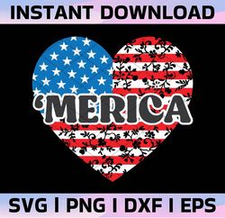 American Heart Flag svg | American Flag SVG | 4th of July Svg | USA Flag Flower Heart Svg | Digital Download | Love SVG