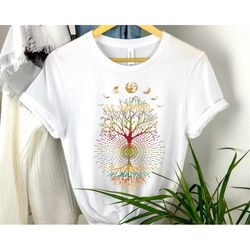 Yoga Shirt, Yoga Tree Shirt, Moon Forest Shirt, Moon Forest, Tree of Life Shirt, Phases Of The Moon Tree Of Life Shirt,