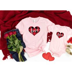 valentine's day mommy and baby love shirt, mommy and baby love heart shirt, mother's day mommy and baby shirt