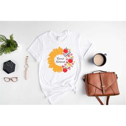 Custom Teacher Shirt, Back To School Shirt, Teacher Custom Sunflower, Teacher Life Shirt, First Grade Teacher Shirt, Gif
