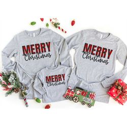 Buffalo Plaid Christmas Shirt, Christmas Sweatshirt, Christmas Shirts For Family, Holiday Family Group Shirts