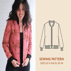 Bomber jacket Pattern| sewing video tutorial Womens sewing pattern| Bomber jacket | sizes US 0-24 / Euro 30-54