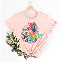 Wildflower Brain Shirt, Floral Brain Shirt, Mental Shirt,Awareness Shirt,Wildflower Shirt, Brain Shirt,Floral Shirt,Heal