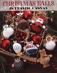 Christmas balls in plastic canvas - Vintage Ornaments patterns PDF Instant download