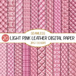 Seamless Light Pink Leather Digital Paper | Embossing, Real Textures, Rustic, Pattern, Planner Paper, Background