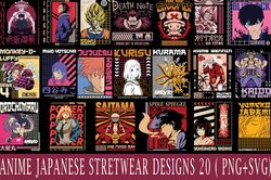 Anime Bundle SVG Digital Download, Japanese SVG, Otaku Silhouette SVG, Anime Character, Kawaii svg, Anime svg bundle, sh
