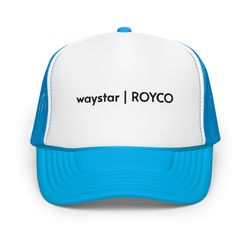 waystar royco embroidered foam trucker hat, succession cap