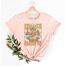Keep Calm Dream On Retro Floral T-Shirt, Keep Calm Dream On Retro T-Shirt, Keep Calm Dream On Floral T-Shirt, Retro T-Sh