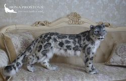 Snow leopard Irbis plush animals. Ooak toy. Snow leopard stuffed toy