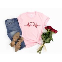 Heart Beat Shirt, Heart Shirt, Love Heart Shirt, Valentines Day Shirt, Couple Matching Shirt, Happy Valentines Day, Vale