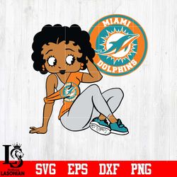 Betty Boop Miami Dolphins svg, digital download