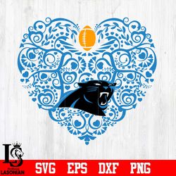 Carolina Panthers Heart svg, digital download
