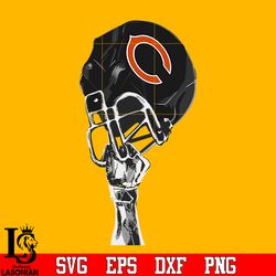 Chicago Bears hand helmet svg, digital download