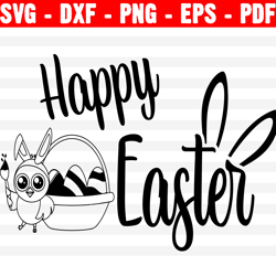 Happy Easter Svg, Hoppy Easter Svg, Cute Easter Bunny, Kids Easter, Funny Easter Shirt Svg File For Cricut & Silhouette
