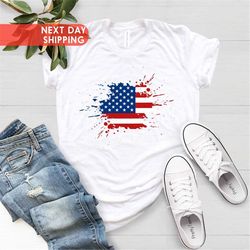 USA Flag Splash Shirt, 4th Of July Shirts, USA Flag Shirts, Independence Day Shirts, 4th Of July For Men,America,4th Of