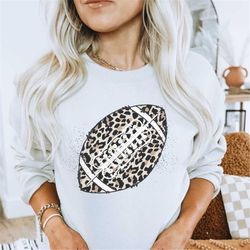 leopard football game day sweatshirt, cute football game outfit, touchdown sweater, game night hoodie, aesthetic footbal