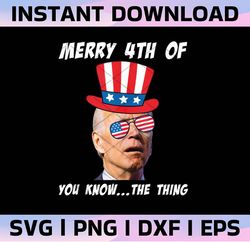 Merry 4th Of You Know The Thing Funny Biden Png, 4th Of July Biden Shirt Png, Biden Confused Funny Sublimation Png
