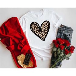 Leopard Heart Shirt, Teacher Valentine Shirt, Valentines Day Shirt, Heart Valentines Day Shirt, Cute Valentines Day Shir