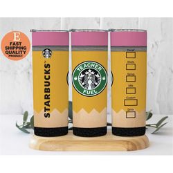 20 oz Straight Skinny Tumbler Starbucks Teacher Fuel School Sublimation, Teacher gift idea, Back to school gift