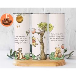 Winnie The Pooh Tumbler for Road Trips, Great for Kids and Adults, Custom Made Handmade Tumbler