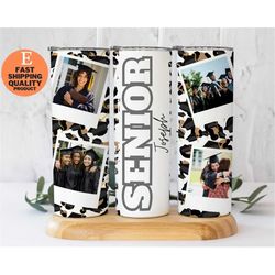 Personalized Senior Tumbler, Add Your Own Photo Graduation 2023, 20 oz skinny tumbler, Senior Tumbler Sublimation