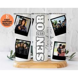 Photo Graduation 20oz Skinny Tumbler, Add Your Own Photo Graduation 2023, Senior Tumbler, Graduation Tumbler, Gifts for