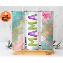 Colorful Tumbler for Mom: MAMA Tumbler, Gift for Mom- MAMA Colorful Tumbler,  Bright and Fun Tumbler for Mom- MAMA Tumbl