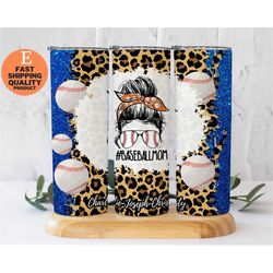 Personalized Baseball Mom, Gift for mom, Gift with Trendy Leopard Print and grass Design, Leopard Print Baseball Mom, Tr