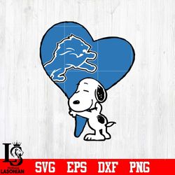 Detroit Lions Snoopy heart svg, digital download