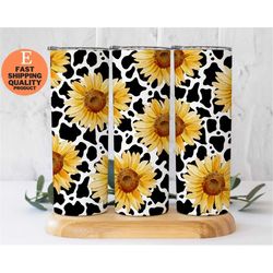 Elegant Cowhide Sunflower Mom Tumbler - A Great Gift for Mother's Day, Birthday, or Any Occasion