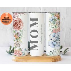 Personalized Floral Stainless Steel Tumbler for Mom, Personalized Mom Tumbler with Flowers, Floral Tumbler for Mom