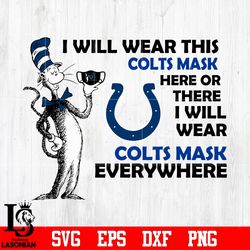 Dr Seuss I Will Wear This Indianapolis Colts Mask Here svg,digital download
