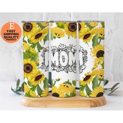 Floral Mom Sunflower Stainless Steel Tumbler - Perfect Gift for Mother's Day, Eco-Friendly Floral Mom Sunflower Stainles