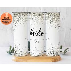 Bride Tumbler with Straw and Lid, Bride Tumbler - Bridesmaid Gift Idea, Eye catching and cute bride tumbler, 20oz skinny