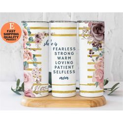 Mom Life Tumbler, Floral Design, Stainless Steel Insulated Mug, Mother's Day Gift, Floral Mom Affirmations Cup, Stainles