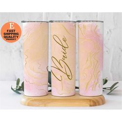 Bride Tumbler with Lid and Straw, Bridal Party Gift: Bride Insulated Tumbler, Bride Tumbler for Wedding Day
