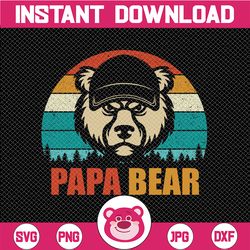 Retro Papa Bear Png, Papa Bear Png, Bear Png, Father's Day Png - INSTANT DOWNLOAD - PNG Printable - Digital Print Design