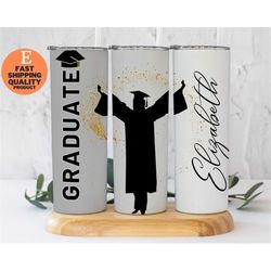 Personalized Graduation Tumbler - 20oz Stainless Steel Tumbler, Congratulations Graduate - Personalized Stainless Steel