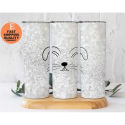 Bunny Minimalist Design Stainless Steel Tumbler - Eco-Friendly Travel Tumbler, Trendy Easter Bunny Tumbler