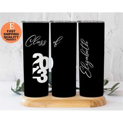 Personalized Class of 23 Dark 20oz Stainless Steel Tumbler, Trendy and Eye Catching Class of 23 tumbler