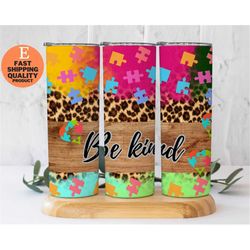 Be Kind, Colorful, Cheetah Print, Heart Design, Stainless Steel Tumbler, 20oz, insulated, Trendy and Eye Catching Tumble