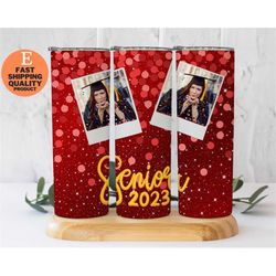 Senior 2023 Glittery 20oz Stainless Steel Tumbler - Graduation Gift, Class of 2023, Trendy and Eye Catching Tumbler