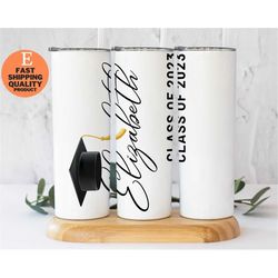 Personalized Graduation Stainless Steel Tumbler, Trendy and Eye Catching 20oz Stainless Steel Graduation Tumbler