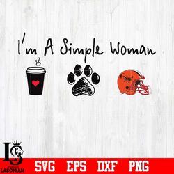 I'm a simple woman coffee paw Cleveland Browns svg, digital download