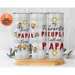 Father's Day Gift, Best Papa Ever 20 oz Skinny Tumbler Sublimation, Fathers Day Tumbler, Gift For Papa, Seamless