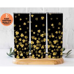St Patrick's Day Gold Glitter Shamrock Tumbler, Celebrate in Style with this Glittery Shamrock Tumbler