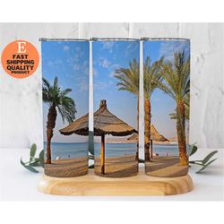 Coastal-Inspired Tumbler for Beach Lovers, Beach Tumbler for Your Summer Sips, Ocean-Inspired Tumbler for Your Summer Dr